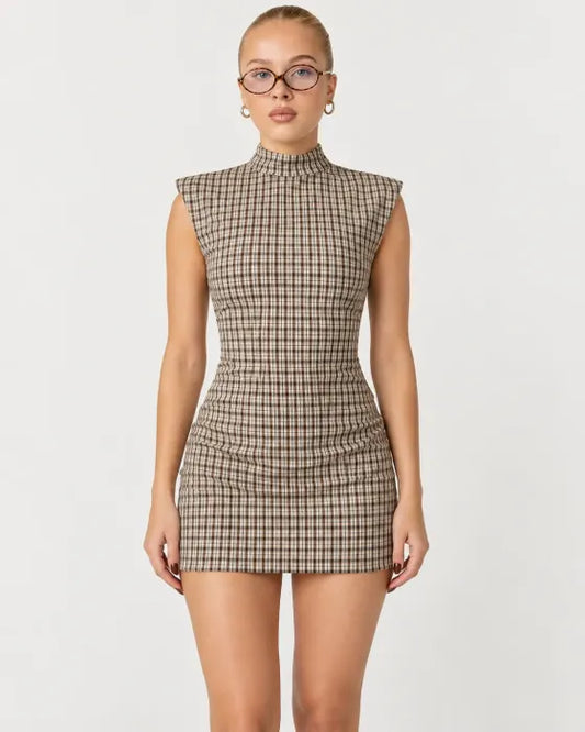 ROBE COURTE A CARREAUX