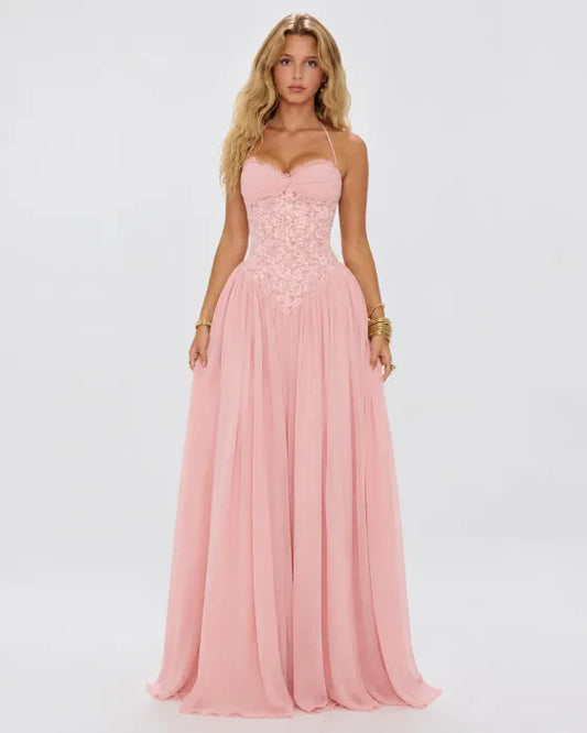 ROBE LONGUE CORSET EN DENTELLE